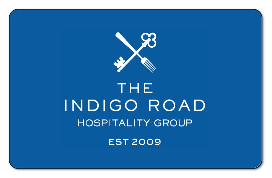 The Indigo Road logo over blue background